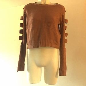 pink knitted  crop sweater